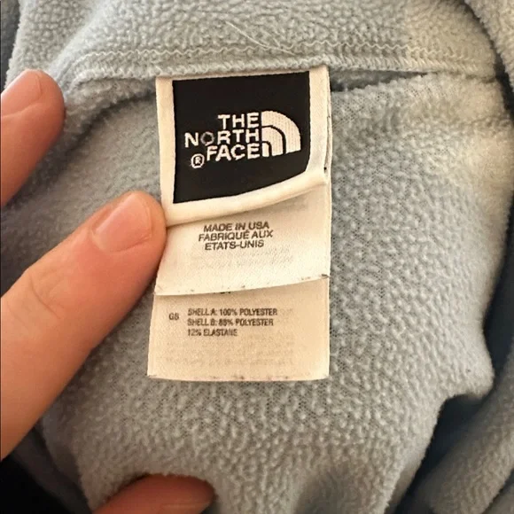 Vintage 90s North Face Women Fleece Baby Powder Blue Quarter Zip Pullover - Picture 4 of 7